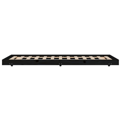 Giroletto Nero 75x190 cm in Legno Massello di Pino - homemem39