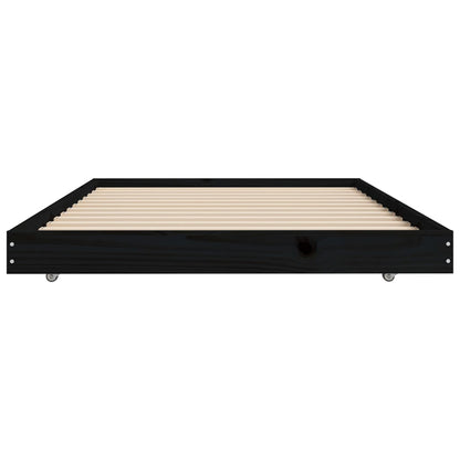 Giroletto Nero 75x190 cm in Legno Massello di Pino - homemem39