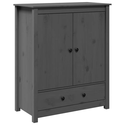Credenza Grigia 83x41,5x100 cm in Legno Massello di Pino