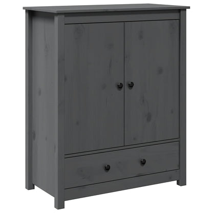 Credenza Grigia 83x41,5x100 cm in Legno Massello di Pino - homemem39