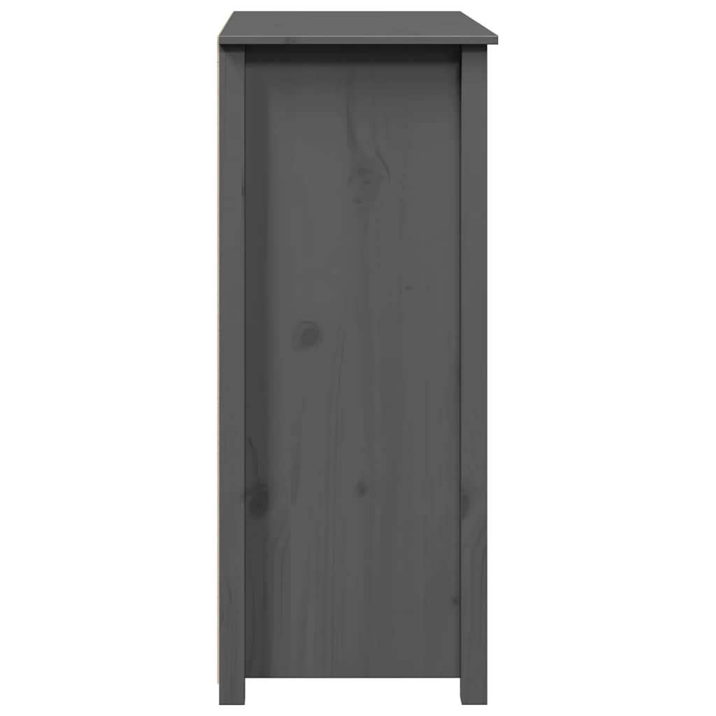 Credenza Grigia 83x41,5x100 cm in Legno Massello di Pino