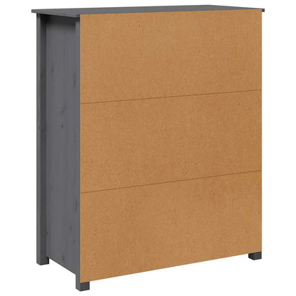 Credenza Grigia 83x41,5x100 cm in Legno Massello di Pino