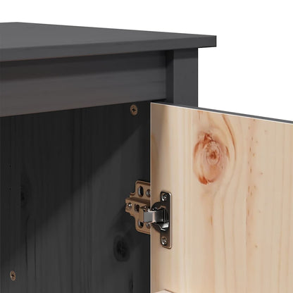 Credenza Grigia 83x41,5x100 cm in Legno Massello di Pino