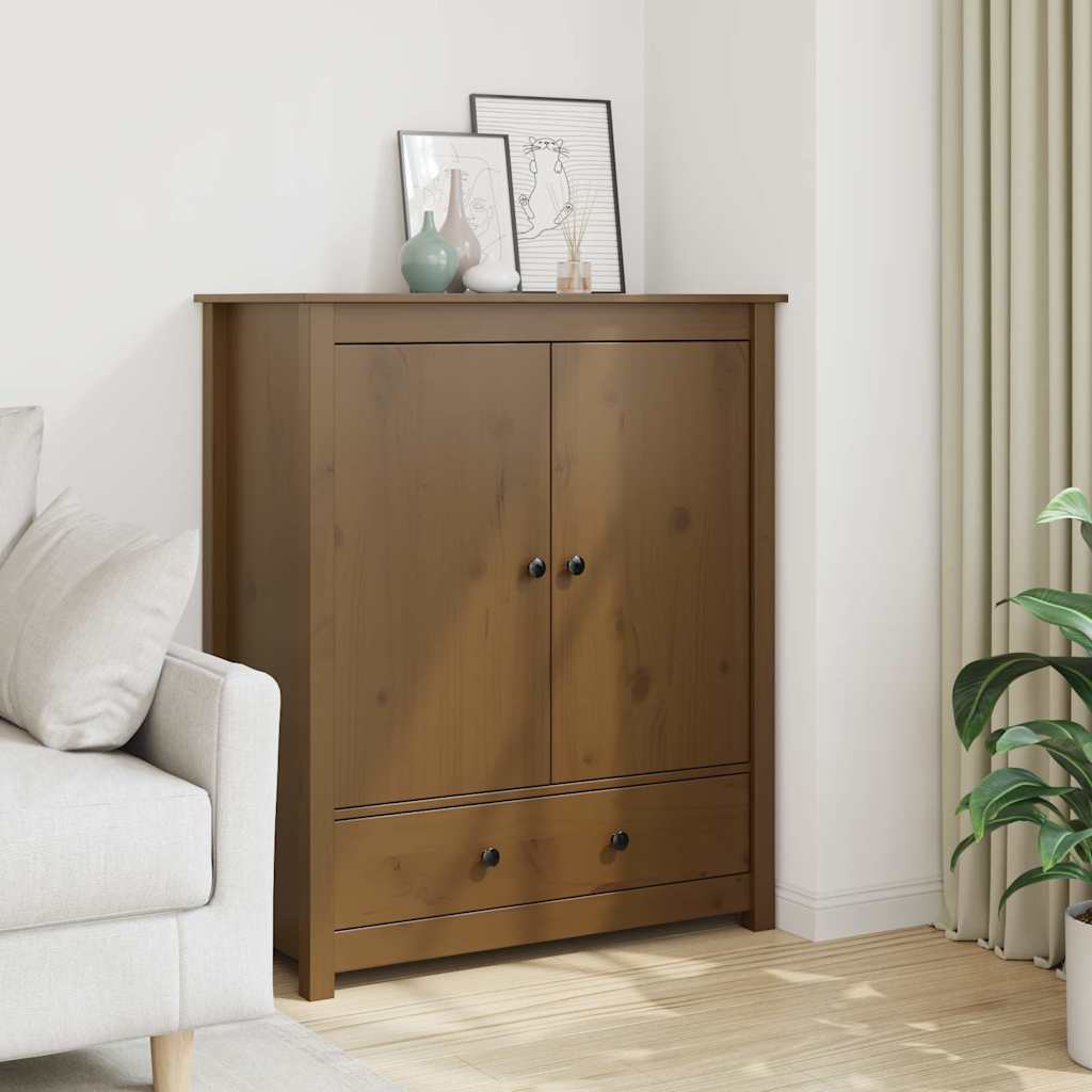 Credenza Marrone Ambra 83x41,5x100 cm in Legno Massello di Pino