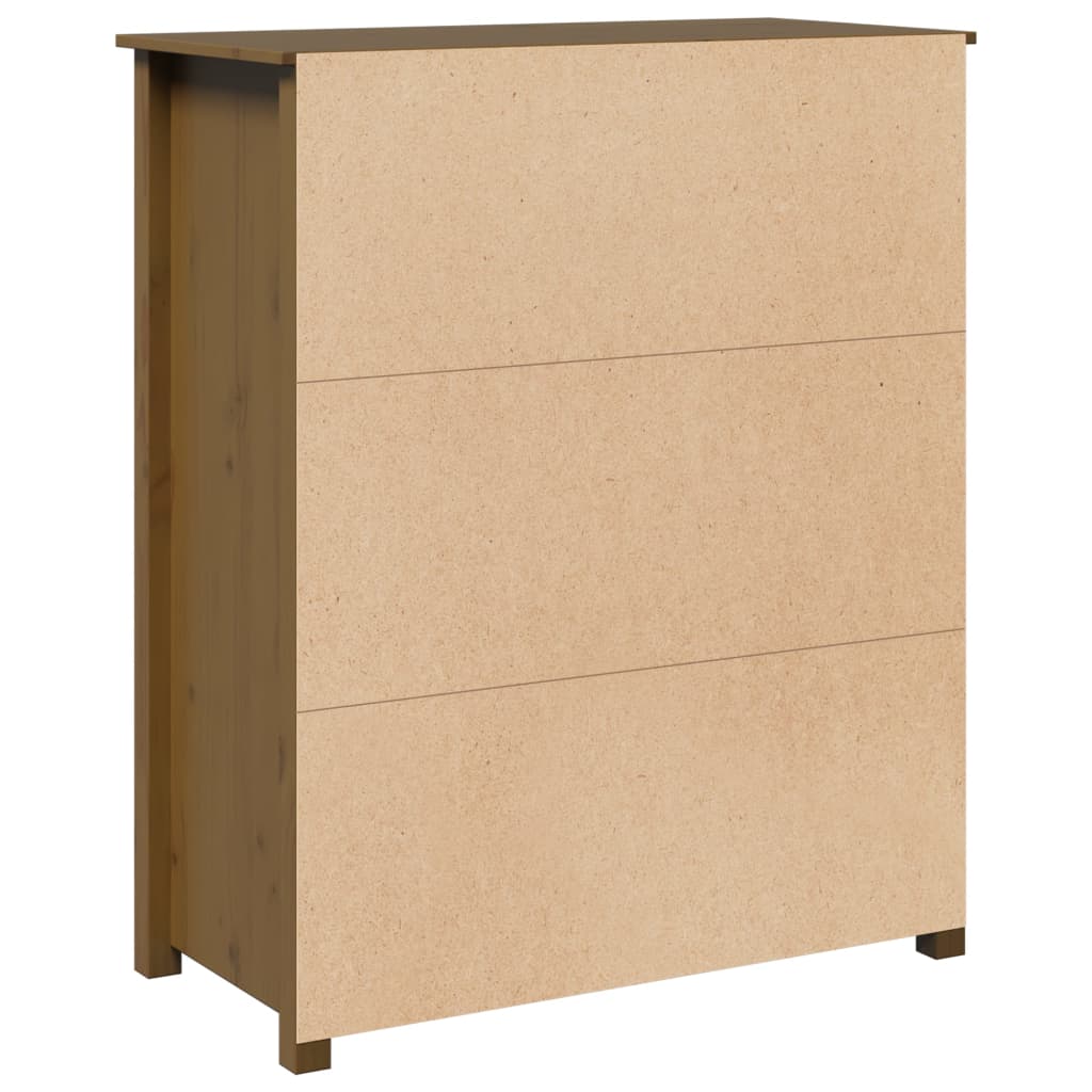 Credenza Marrone Ambra 83x41,5x100 cm in Legno Massello di Pino - homemem39