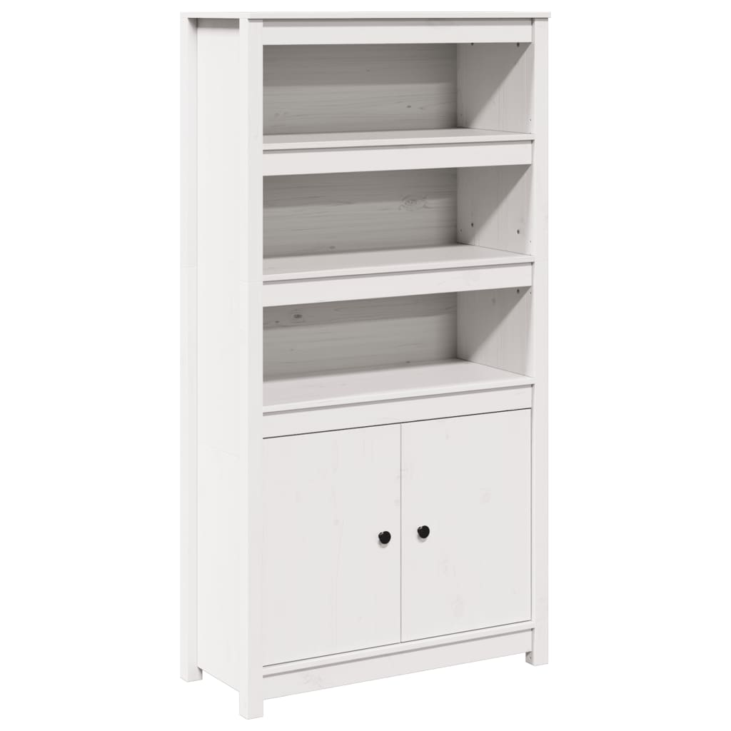 Credenza Bianca 80x35x154 cm in Legno Massello di Pino