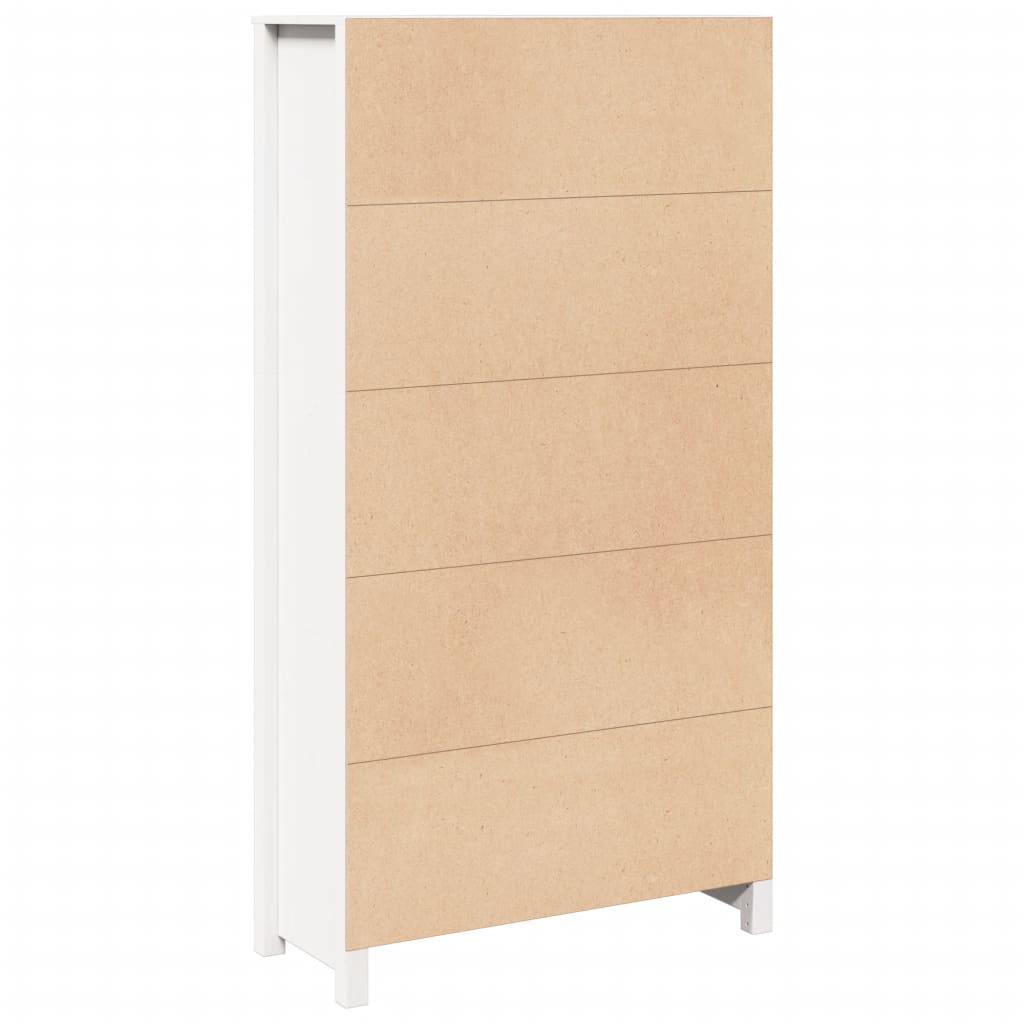 Credenza Bianca 80x35x154 cm in Legno Massello di Pino