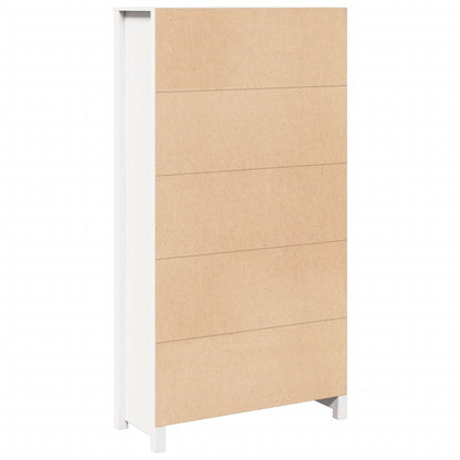 Credenza Bianca 80x35x154 cm in Legno Massello di Pino