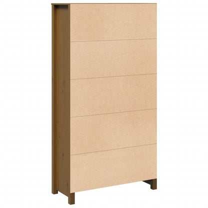 Credenza Marrone Ambra 80x35x154 cm in Legno Massello di Pino - homemem39