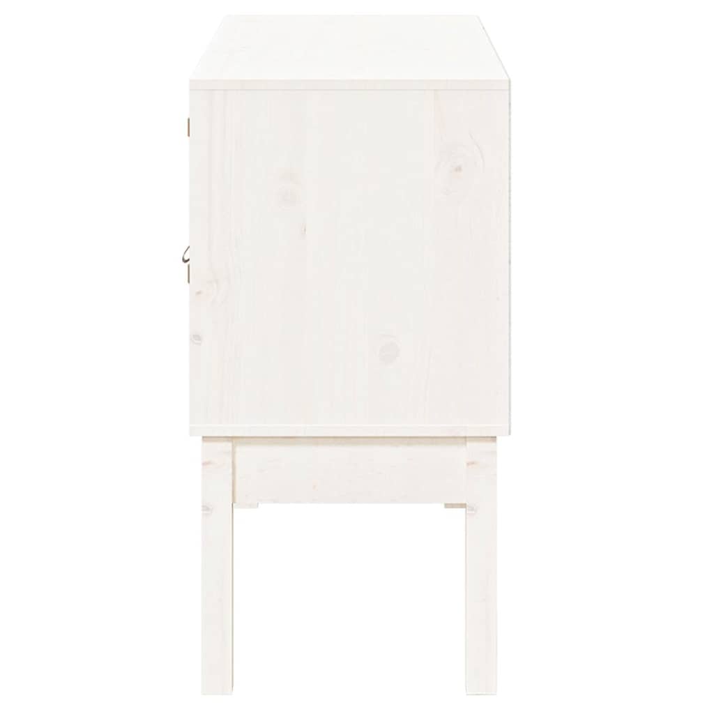 Credenza Bianca 110x40x78 cm in Legno Massello di Pino