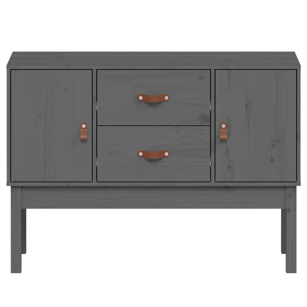 Credenza Grigia 110x40x78 cm in Legno Massello di Pino - homemem39