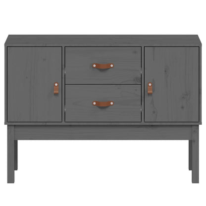 Credenza Grigia 110x40x78 cm in Legno Massello di Pino - homemem39