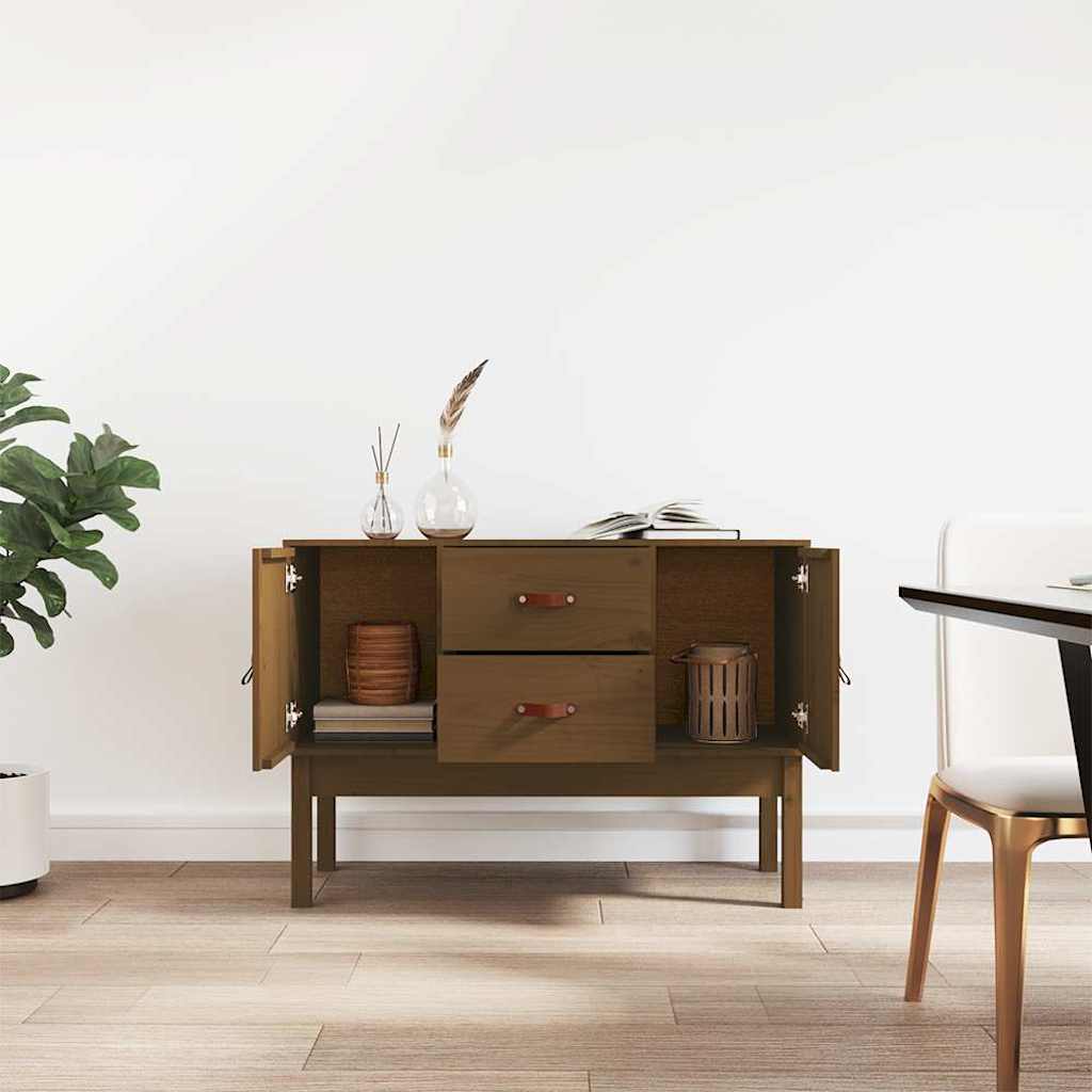 Credenza Marrone Ambra 110x40x78 cm in Legno Massello di Pino
