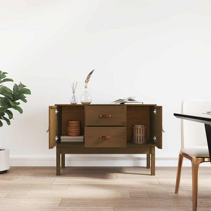 Credenza Marrone Ambra 110x40x78 cm in Legno Massello di Pino
