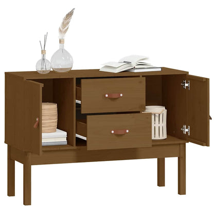 Credenza Marrone Ambra 110x40x78 cm in Legno Massello di Pino