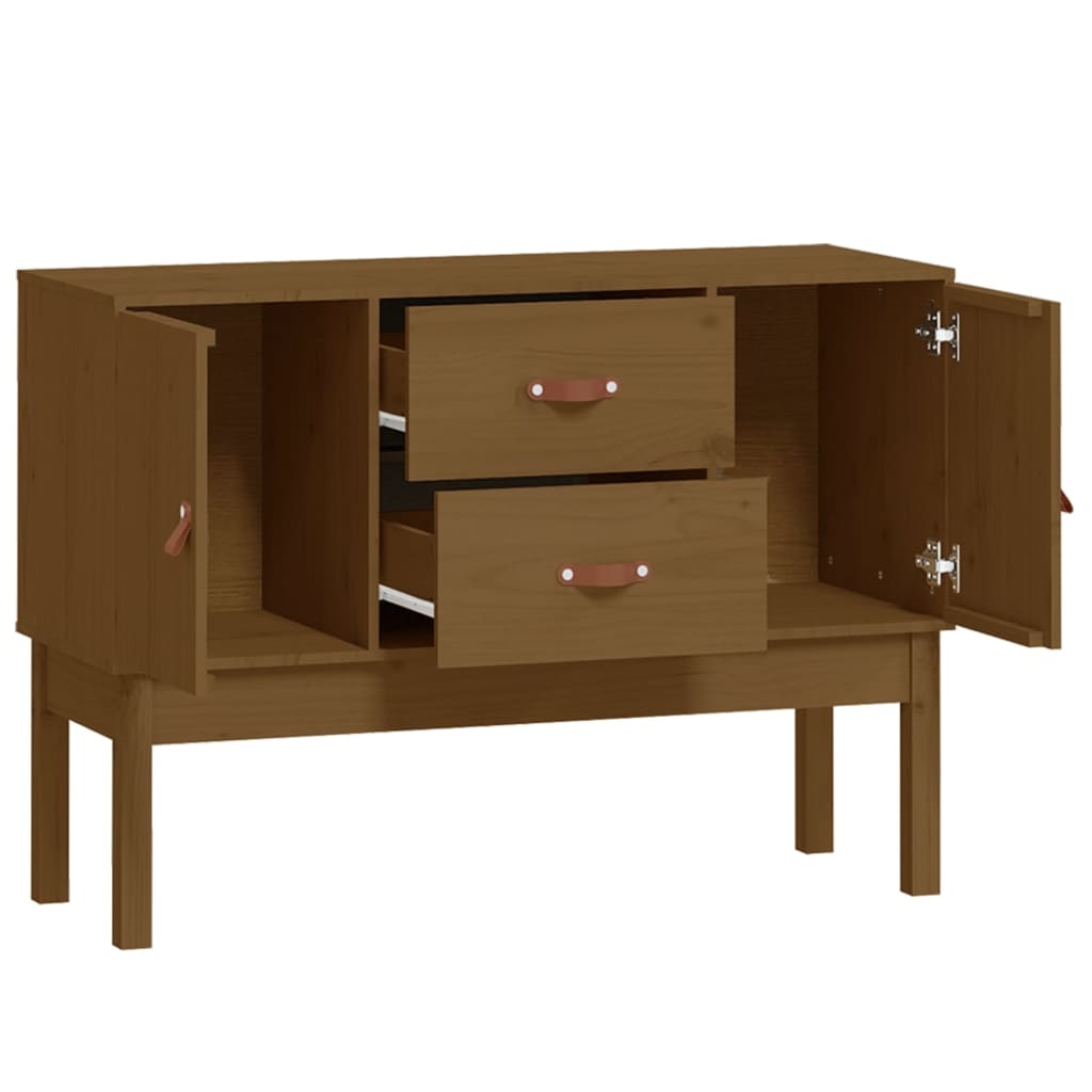 Credenza Marrone Ambra 110x40x78 cm in Legno Massello di Pino - homemem39