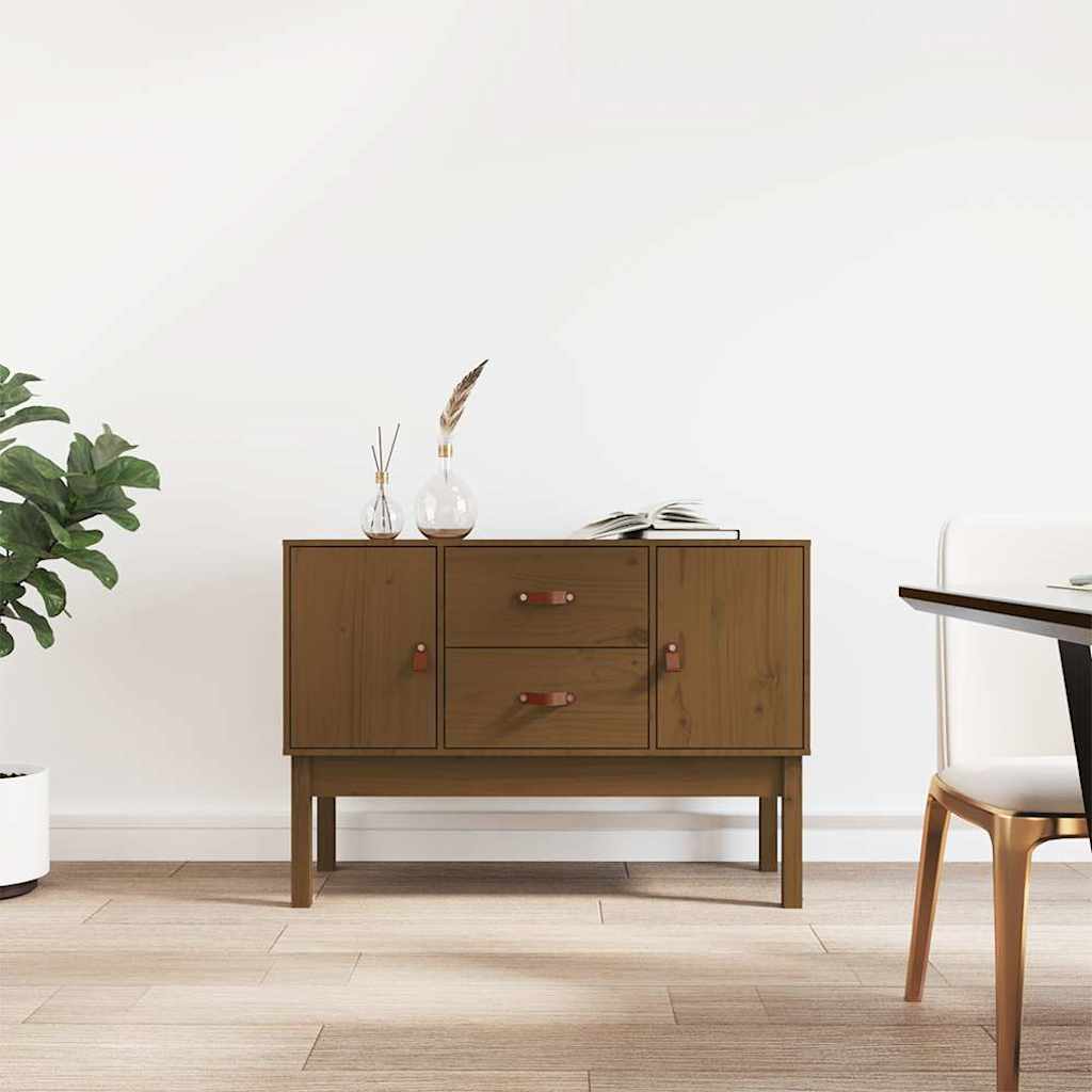 Credenza Marrone Ambra 110x40x78 cm in Legno Massello di Pino