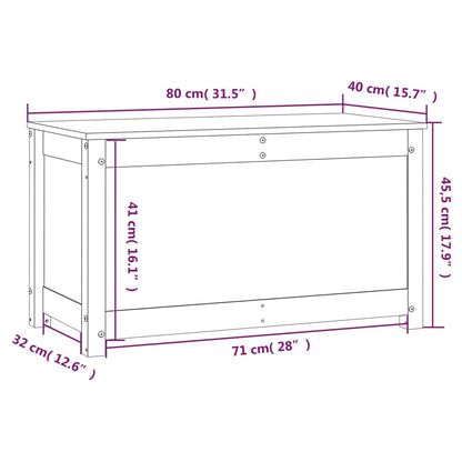 Contenitore Portaoggetti Bianco 80x40x45,5cm Massello di Pino - homemem39