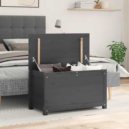 Contenitore Portaoggetti Grigio 80x40x45,5cm Massello di Pino - homemem39