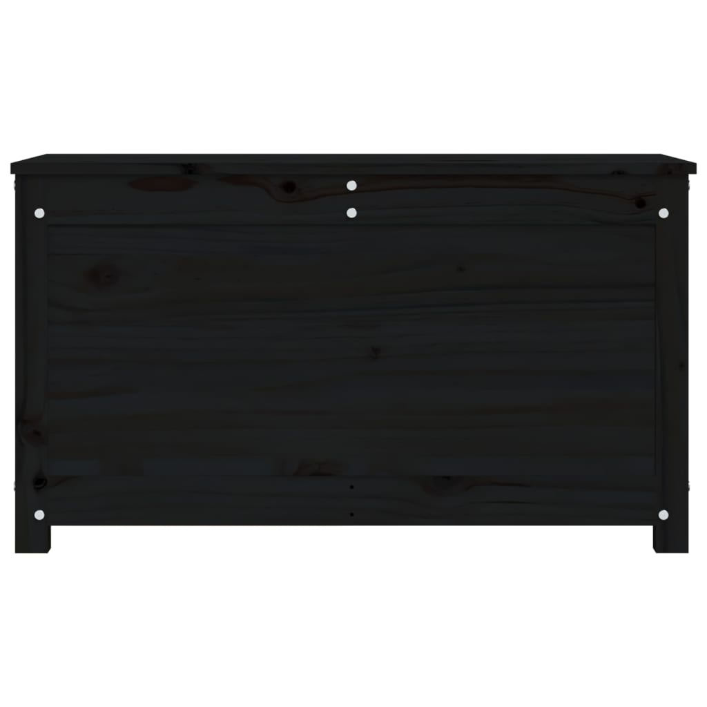 Contenitore Portaoggetti Nero 80x40x45,5cm Legno Massello Pino - homemem39