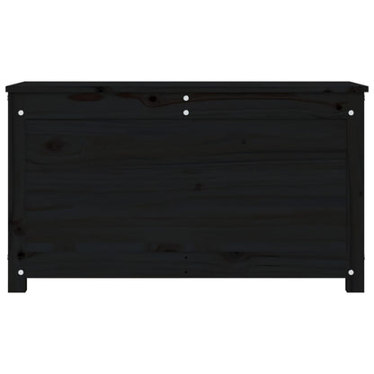 Contenitore Portaoggetti Nero 80x40x45,5cm Legno Massello Pino - homemem39