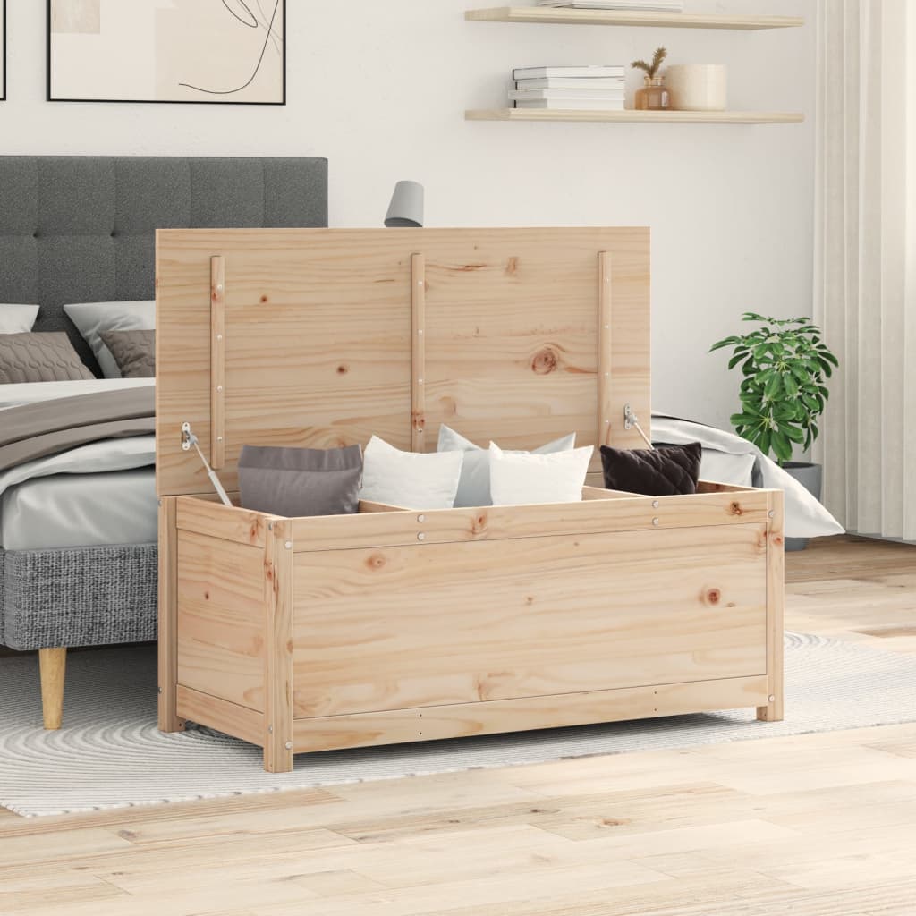 Contenitore Portaoggetti 110x50x45,5 cm Legno Massello Pino - homemem39