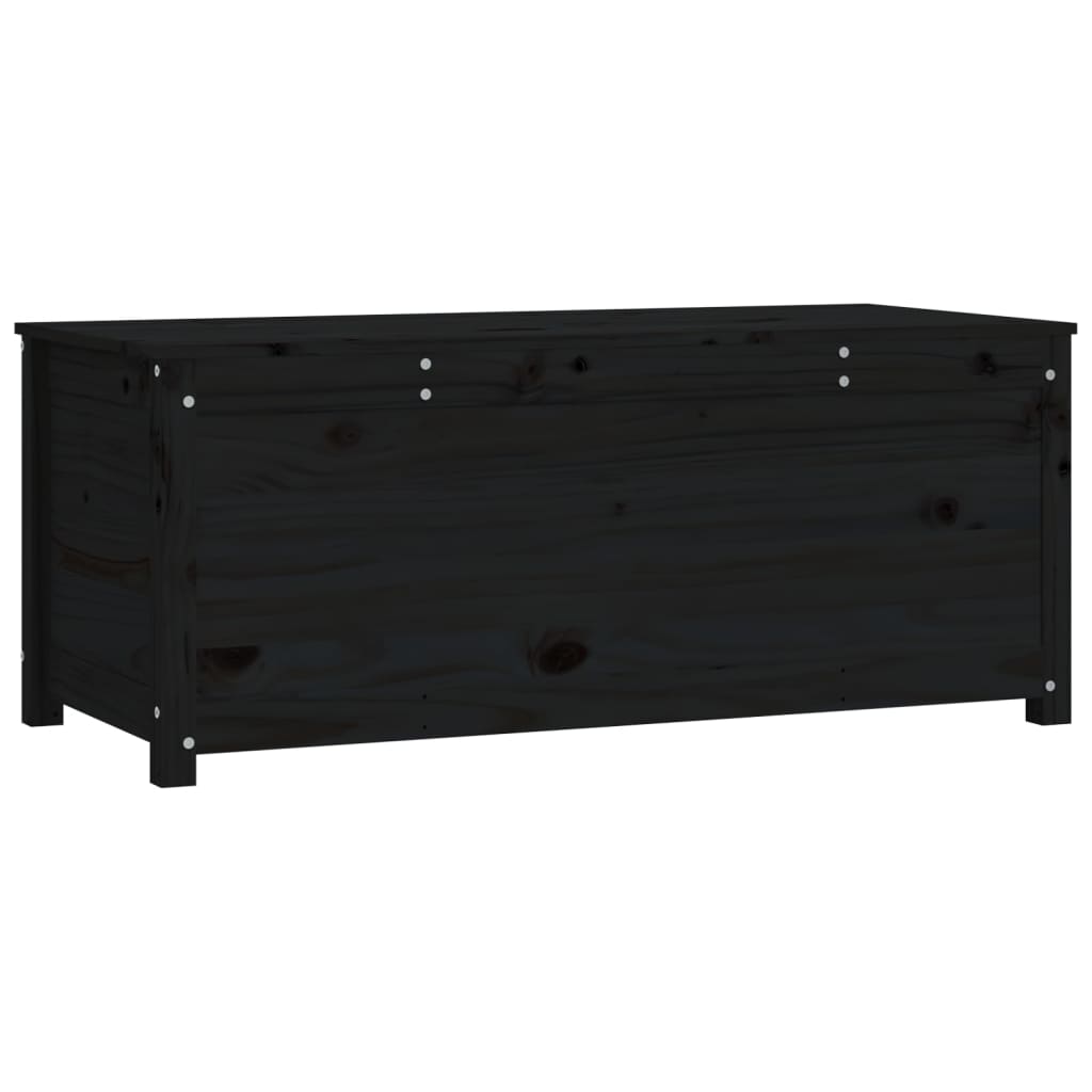 Contenitore Portaoggetti Nero 110x50x45,5cm Legno Massello Pino - homemem39