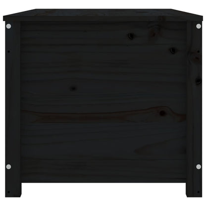 Contenitore Portaoggetti Nero 110x50x45,5cm Legno Massello Pino - homemem39