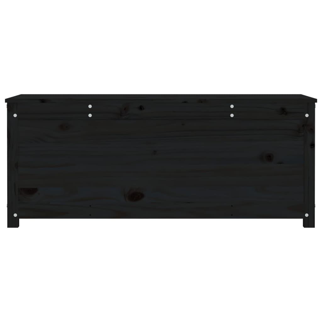 Contenitore Portaoggetti Nero 110x50x45,5cm Legno Massello Pino - homemem39