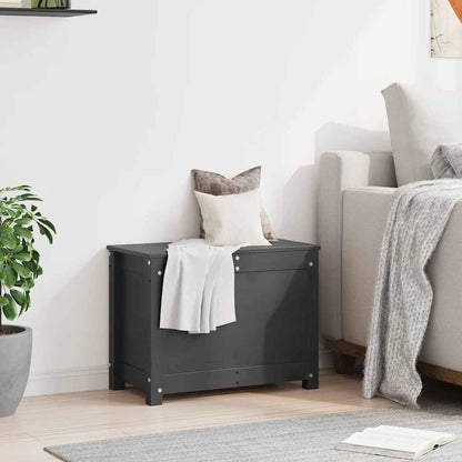 Contenitore Portaoggetti Grigio 60x32x45,5cm Massello di Pino - homemem39