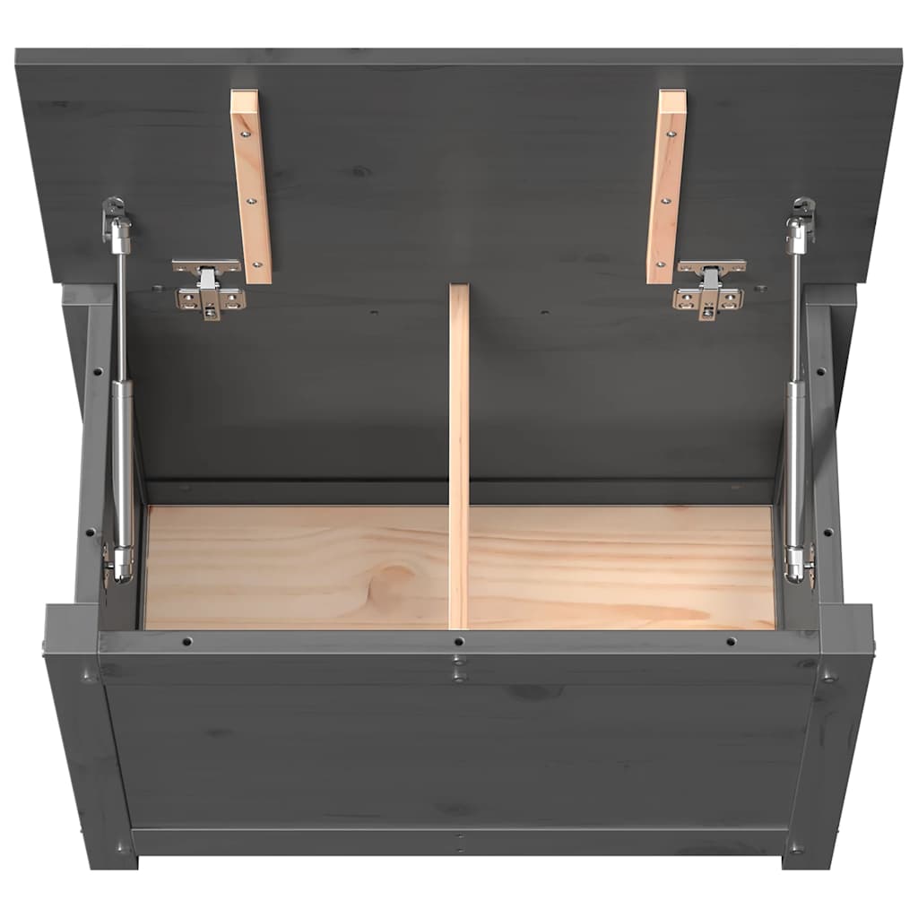 Contenitore Portaoggetti Grigio 60x32x45,5cm Massello di Pino - homemem39