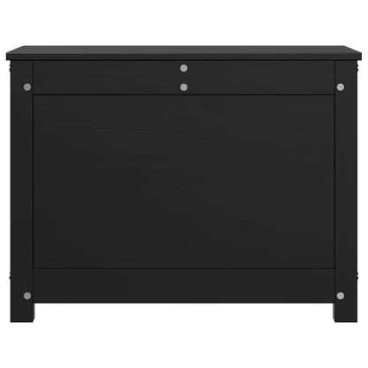 Contenitore Portaoggetti Nero 60x32x45,5cm Legno Massello Pino - homemem39