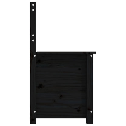 Panca Nera 80x41x77 cm in Legno Massello di Pino - homemem39