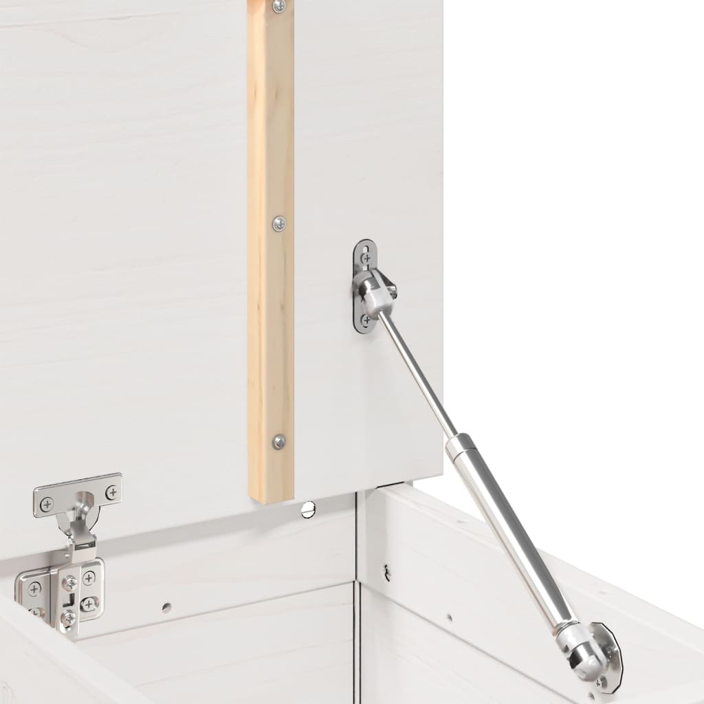 Panca Bianca 110x41x76,5 cm in Legno Massello di Pino - homemem39