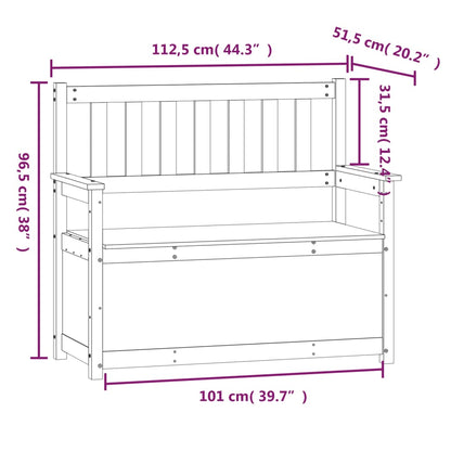 Panca 112,5x51,5x96,5 cm in Legno Massello di Pino