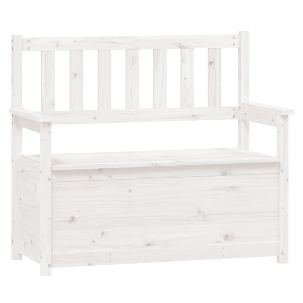 White Bench 112.5x51.5x96.5 cm in Solid Pine Wood