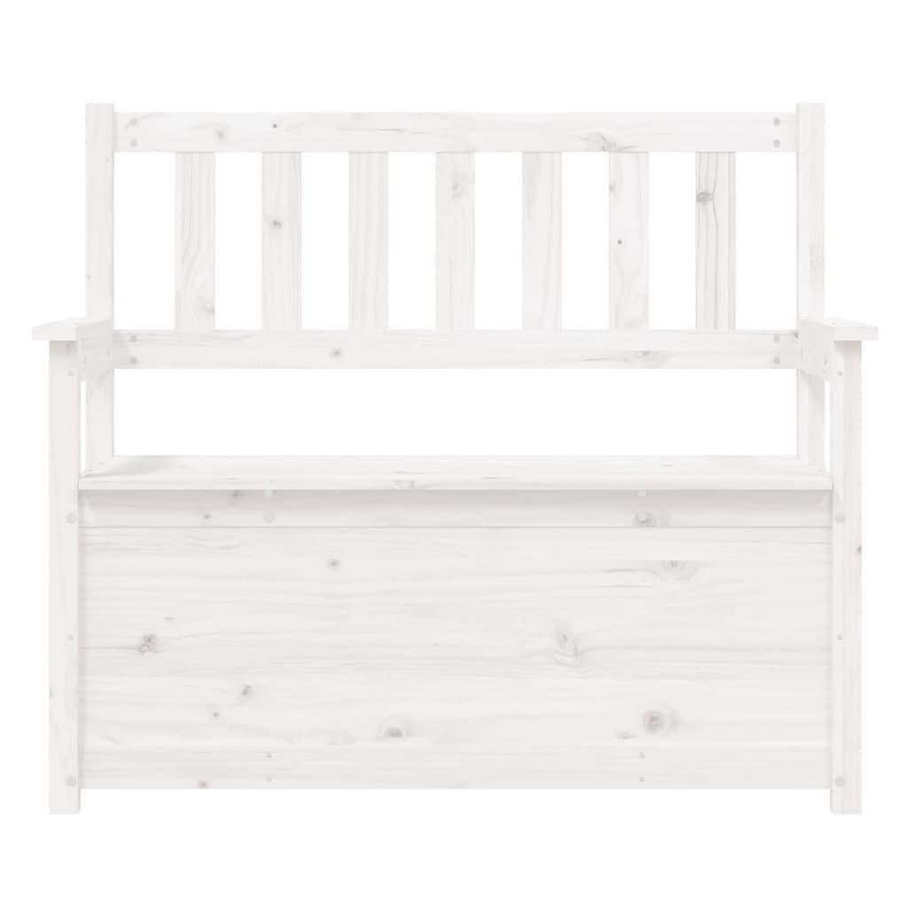 White Bench 112.5x51.5x96.5 cm in Solid Pine Wood