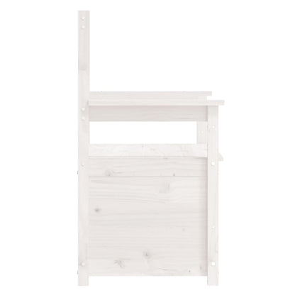 White Bench 112.5x51.5x96.5 cm in Solid Pine Wood