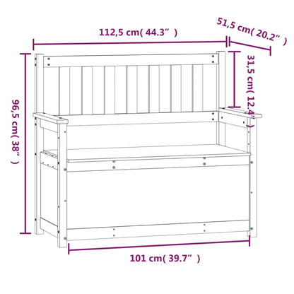 White Bench 112.5x51.5x96.5 cm in Solid Pine Wood