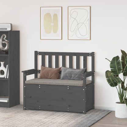 Panca Grigio 112,5x51,5x96,5 cm in Legno Massello di Pino - homemem39