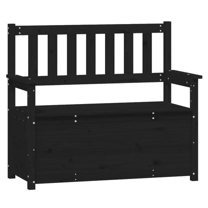 Panca Nera 112,5x51,5x96,5 cm in Legno Massello di Pino - homemem39