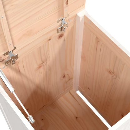 Contenitore per Bucato Bianco 44x44x66 cm Legno Massello Pino | homemem39