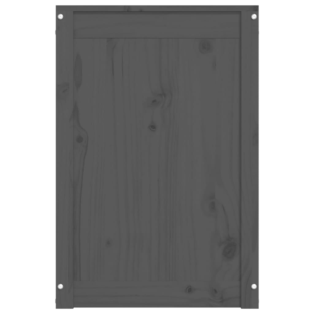Contenitore per Bucato Grigio 44x44x66 cm Legno Massello Pino - homemem39