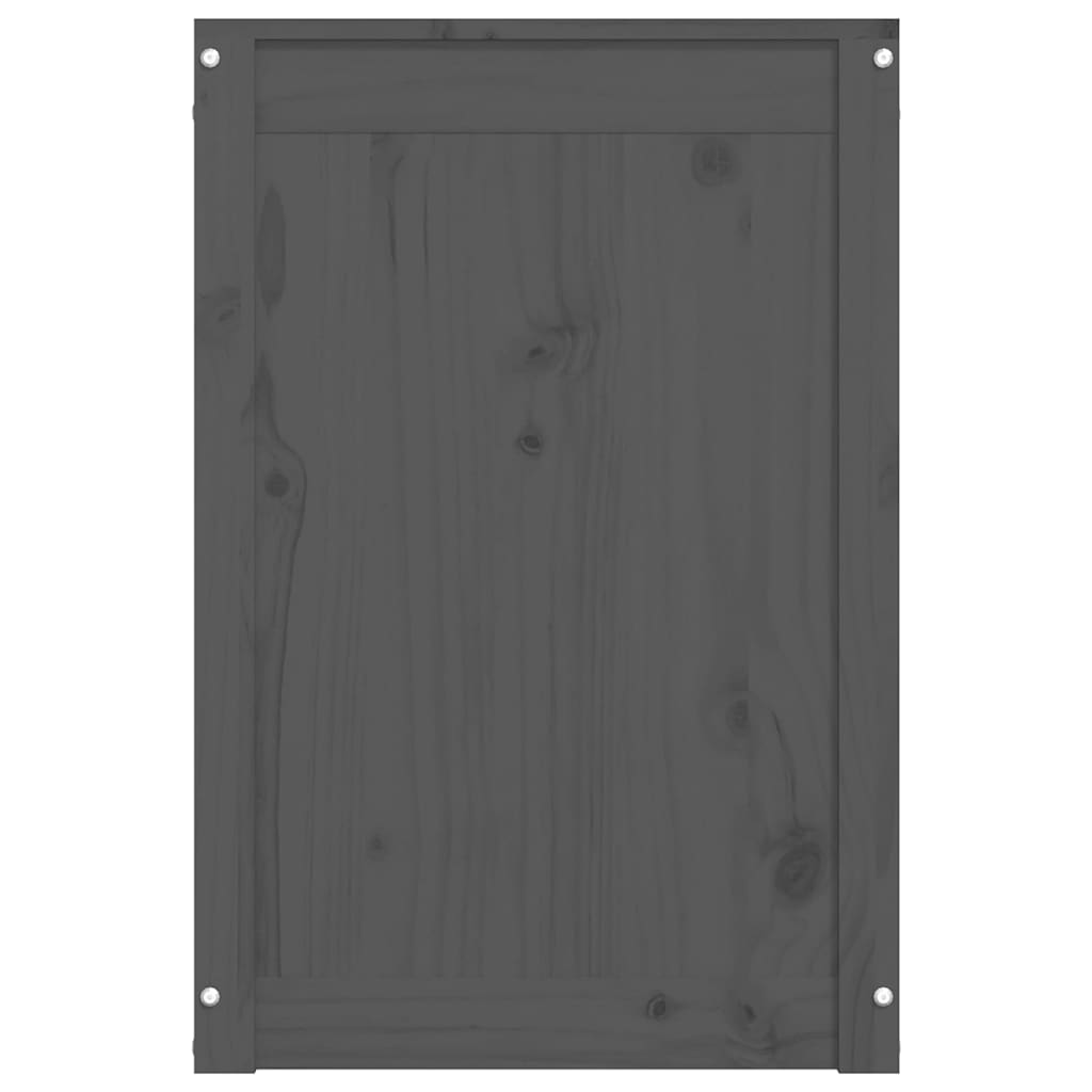Contenitore per Bucato Grigio 44x44x66 cm Legno Massello Pino