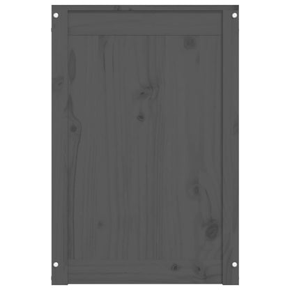 Contenitore per Bucato Grigio 44x44x66 cm Legno Massello Pino