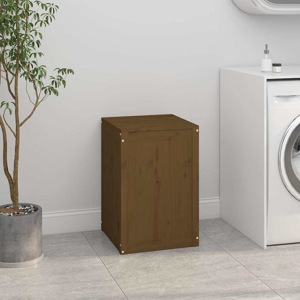 Contenitore per Bucato Ambra 44x44x66 cm Legno Massello Pino