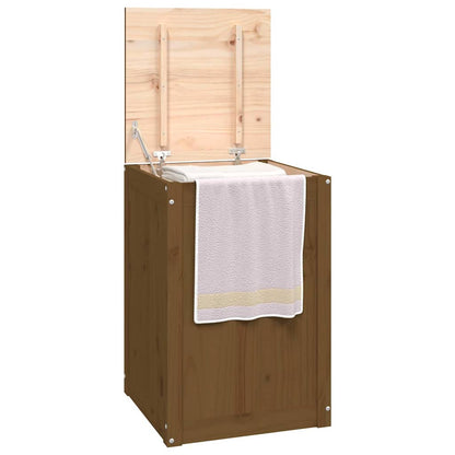 Contenitore per Bucato Ambra 44x44x66 cm Legno Massello Pino