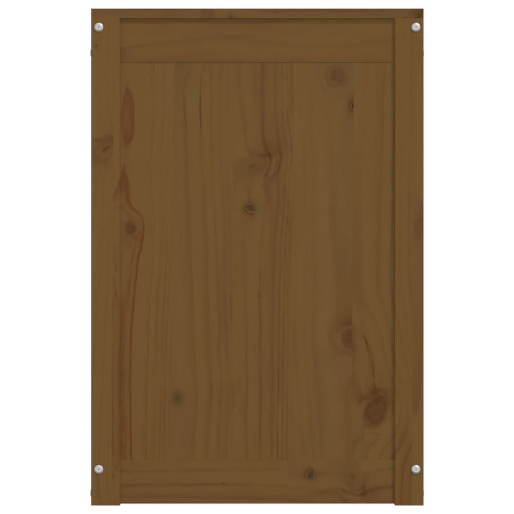Contenitore per Bucato Ambra 44x44x66 cm Legno Massello Pino - homemem39