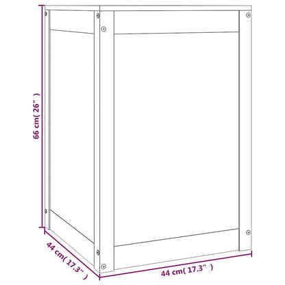 Contenitore per Bucato Nero 44x44x66 cm Legno Massello Pino