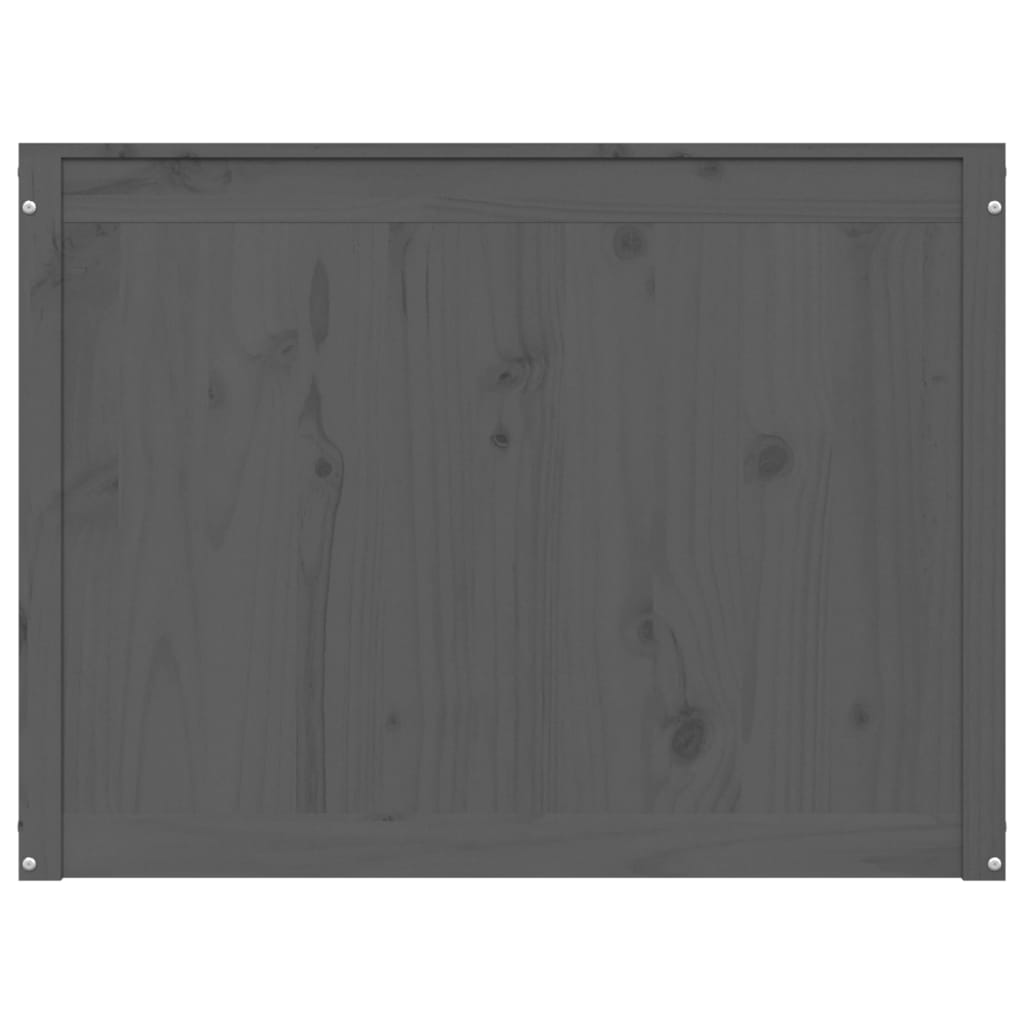 Contenitore per Bucato Grigio 88,5x44x66 cm Legno Massello Pino - homemem39